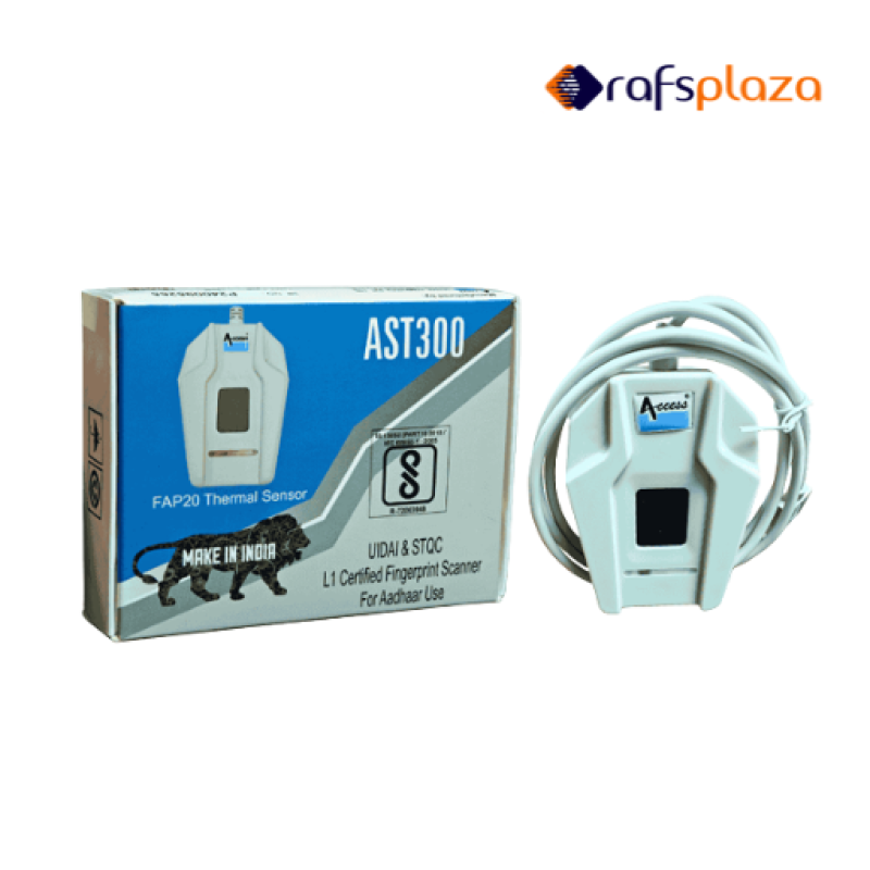 Access AST300 L1 Single Fingerprint Biometric Scanner – UIDAI Approved & STQC Certified Thermal Sensor Device with RD Service